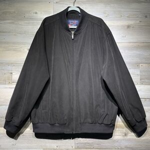 Roundtree & Yorke TravelSmart Zip Up Bomber Jacket Size 2XT Dark Brown Lined